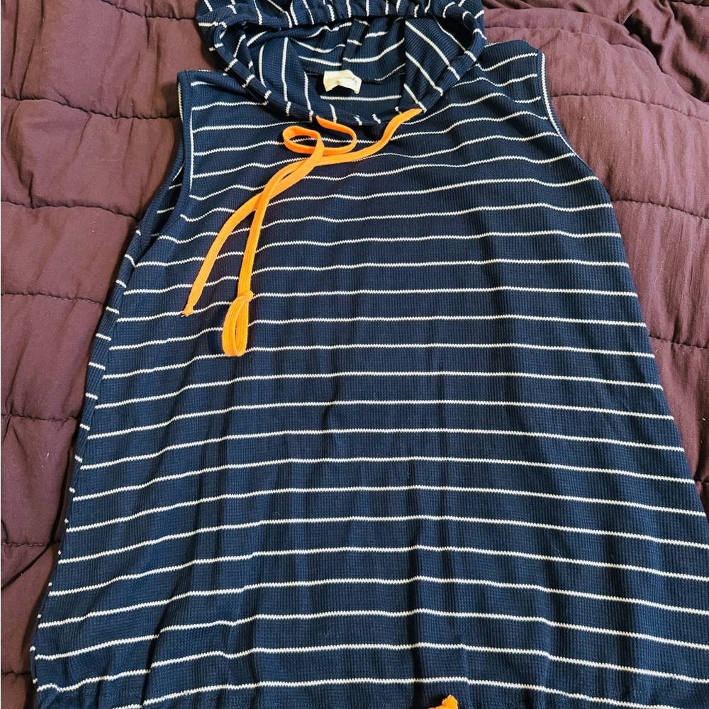 Lovely Melody Navy Striped Hoodie